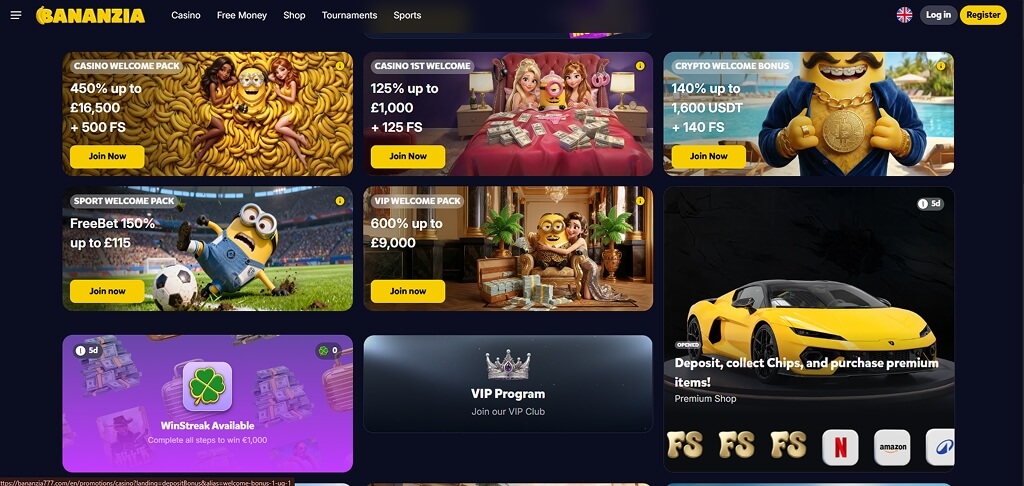 Bananzia Casino Promotions UK